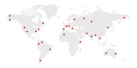 World map showing global freight network connections
